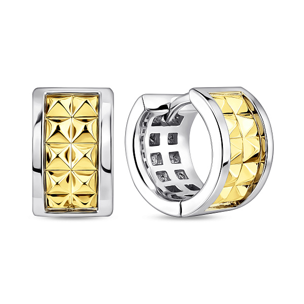 Cеребряные серьги с желтыми вставками (арт. 7502/10184/15бж) – изображение 1