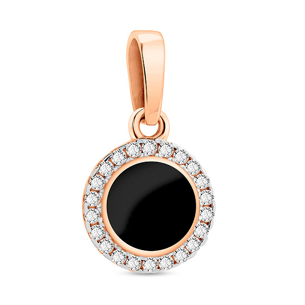 Золотий підвіс Лýна з емаллю і фіанітами (арт. 441219еч) – зображення 1