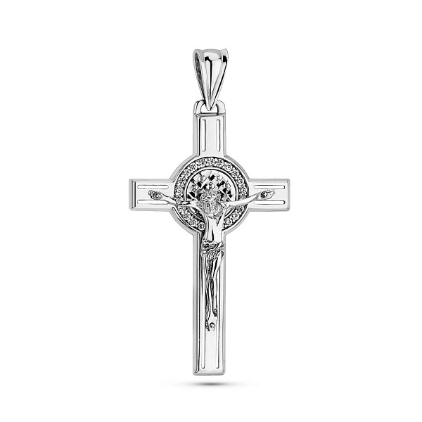 Золотой крестик с фианитами (арт. 500245б) – изображение 1