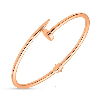 Жесткий браслет из красного золота в форме гвоздя (арт. 324898)