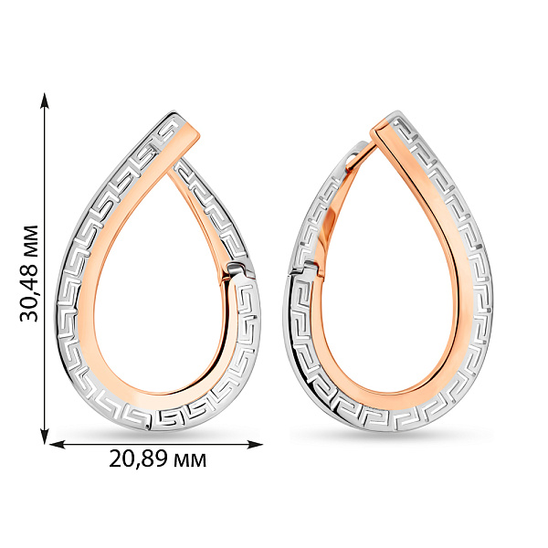 Серьги Олимпия из золота с греческим орнаментом (арт. 110693) – изображение 3