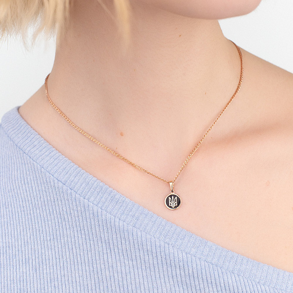 Подвес из желтого золота Трезубец с эмалью (арт. 441203жеч) – изображение 2