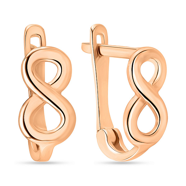 Дитячі сережки "Нескінченність" з червоного золота (арт. 106070) – зображення 1