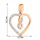 Золотая подвеска Сердечко с фианитами (арт. 440974) – изображение 3
