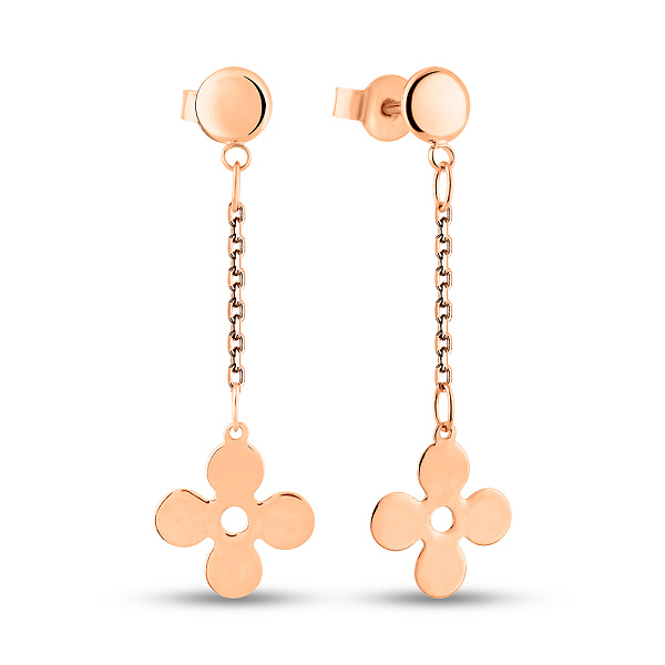 Серьги из красного золота Клевер без камней (арт. 1091219) – изображение 1