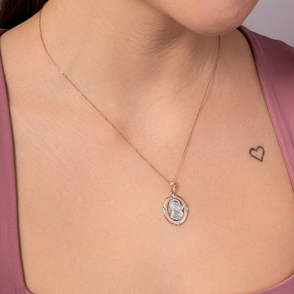 Золотая ладанка иконка Божья Матерь Казанская (арт. 440572) – изображение 2