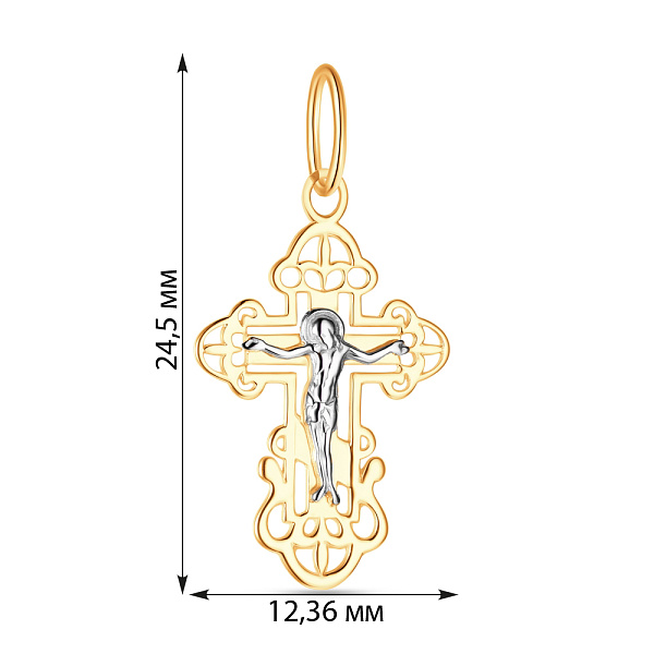 Золотой нательный крестик с распятием (арт. 501511ж) – изображение 2