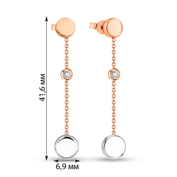 Серьги из красного и белого золота (арт. 1091269кб) – изображение 4