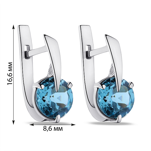 Серьги серебряные с топазом (арт. 7502/575Пгсп) – изображение 2