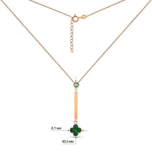 Золотое колье с малахитом (арт. 352770/8млх) – изображение 3