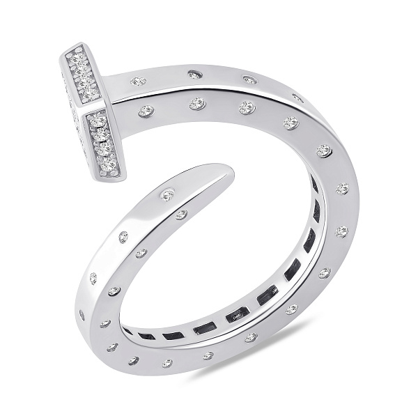 Серебряное кольцо Гвоздь с фианитами (арт. 7501/8322) – изображение 1