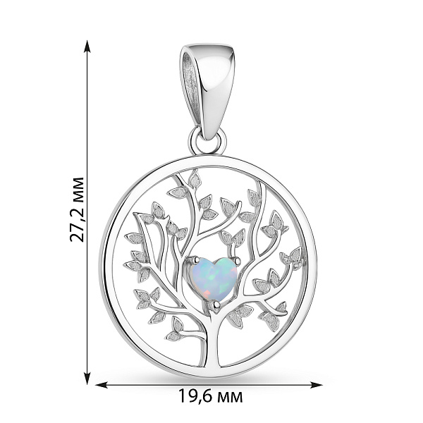 Серебряный кулон Дерево жизни с опалом (арт. 7503/4396Поб) – изображение 2