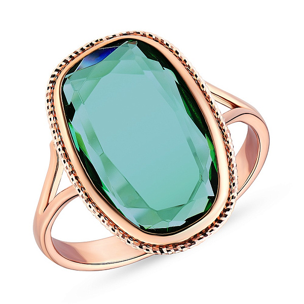 Золотое кольцо с кварцем (арт. 154968Пкз) – изображение 1