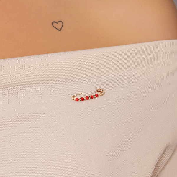 Золотая булавка с ониксом (арт. 280172ок) – изображение 2