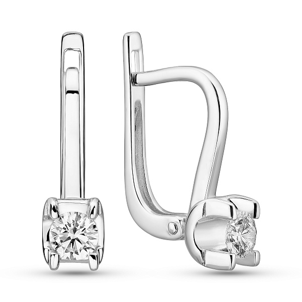 Серьги из белого золота с бриллиантами (арт. С011637030б) – изображение 1
