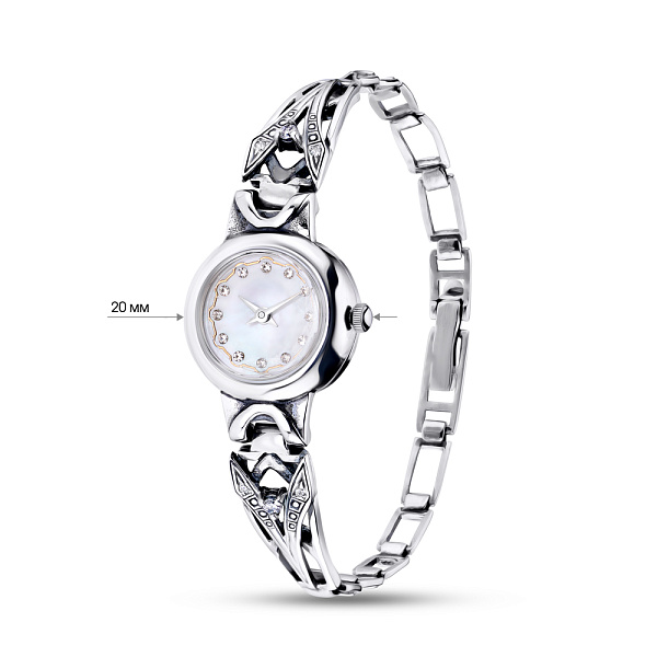 Срібний жіночий годинник з фіанітами (арт. 7926/7100012) – зображення 2