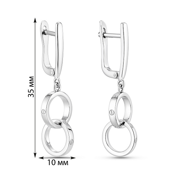 Серебряные серьги-подвески (арт. 7502/10178) – изображение 2