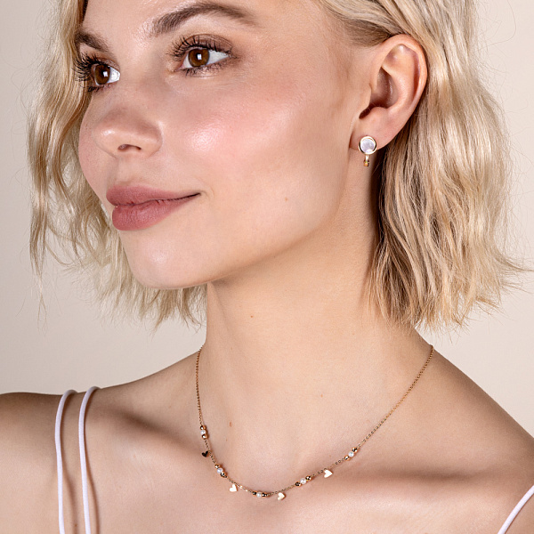 Золоті сережки з перламутром (арт. 109806п) – зображення 4