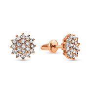 Фото Серьги-пусеты из золота с россыпью бриллиантов (арт. 2191504201)