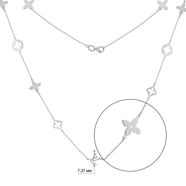 Золотое колье в белом цвете металла (арт. 350535б) – изображение 2