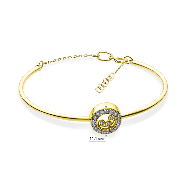 Золотий жіночий браслет з фіанітами (арт. 323017ж) – зображення 2