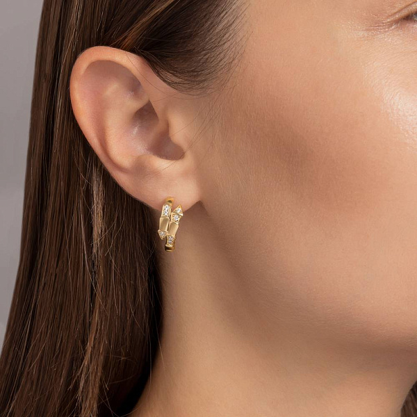 Золоті сережки Змія з фіанітами (арт. 1091587/20ж) – зображення 3