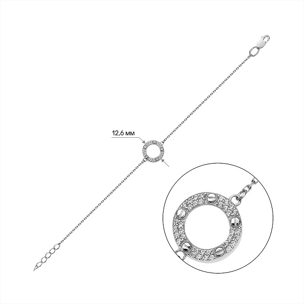 Серебряный браслет с фианитами (арт. 7509/676брп) – изображение 2