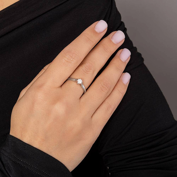 Каблучка з білого золота з діамантами (арт. К341574020б) – зображення 5