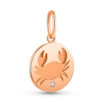 Золотий підвіс Рак (арт. 424739рк)