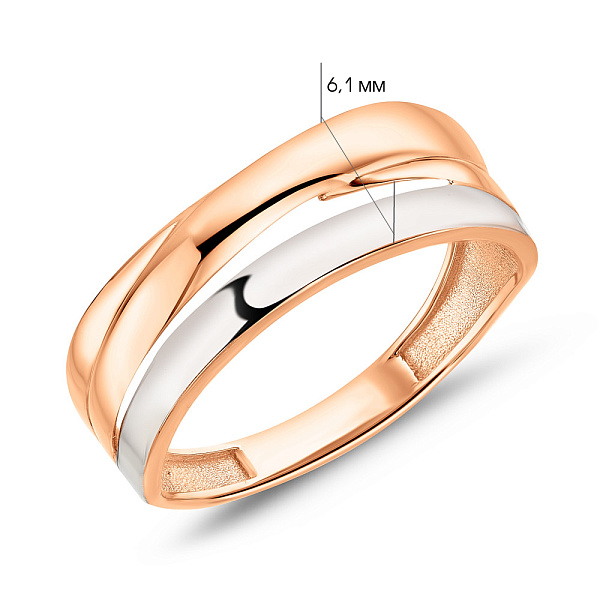 Каблучка з червоного та білого золота (арт. 155678кб) – зображення 3