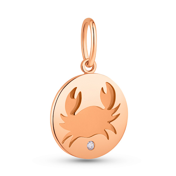 Золотий підвіс Рак (арт. 424739рк) – зображення 1