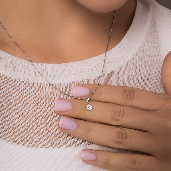 Підвіска з білого золота з діамантами (арт. П341253010б) – зображення 3