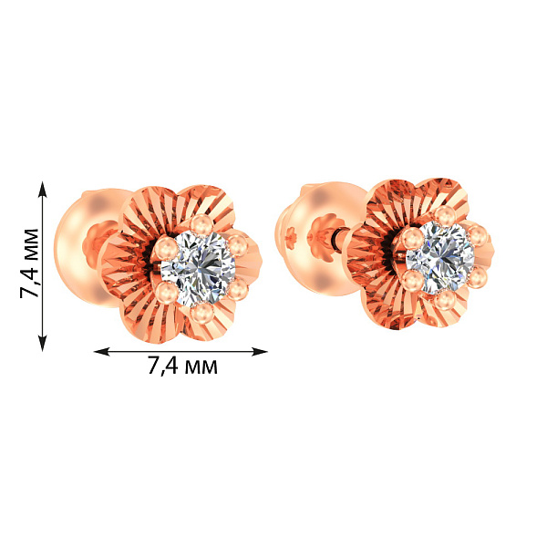 Дитячі золоті сережки з фіанітами (арт. 110508) – зображення 2