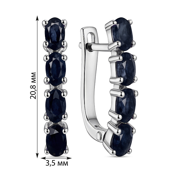 Серебряные серьги с сапфирами (арт. 7502/2178781Спс) – изображение 2