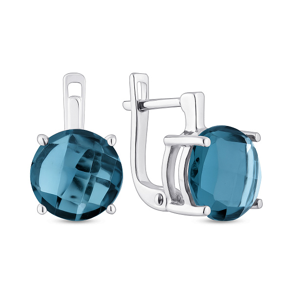 Серебряные серьги с топазом (арт. 7502/2058748Пл) – изображение 1