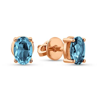 Золоті сережки пусети з топазом (арт. 111252Птг)