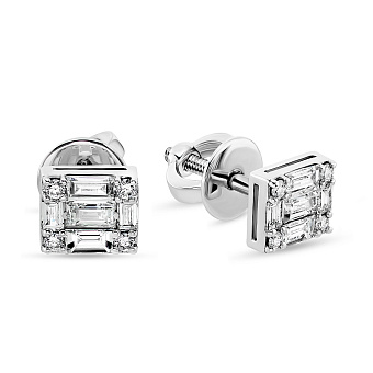 Фото Пусети з білого золота з діамантами (арт. Т011129040б)