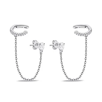 Серебряные серьги Trendy Style з каффой и фианитами (арт. 7518/6562)
