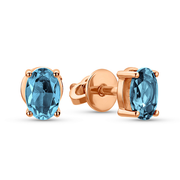 Золоті сережки пусети з топазом (арт. 111252Птг) – зображення 1