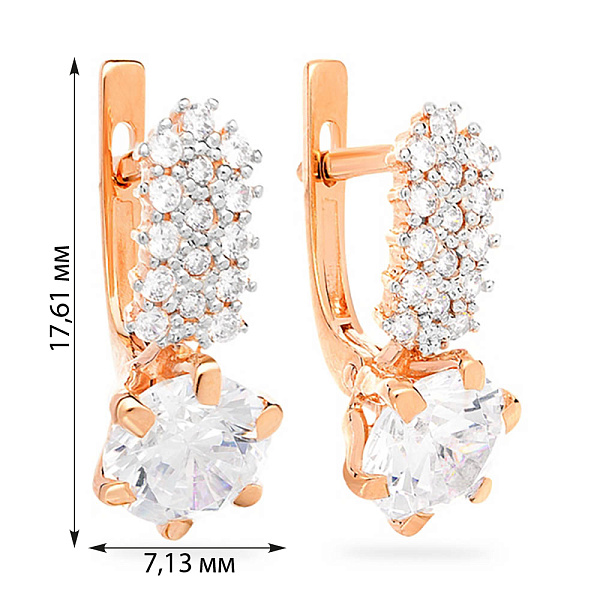 Золоті сережки з фіанітами (арт. 110132) – зображення 2