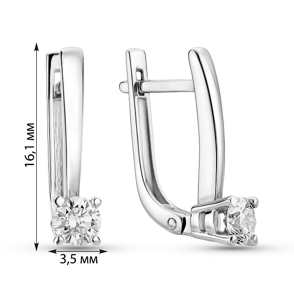 Серьги из белого золота с бриллиантами (арт. С011318040б) – изображение 4