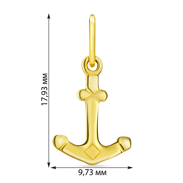 Підвіска золота «Якір» (арт. 420466ж) – зображення 2