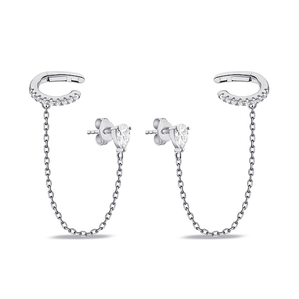 Серебряные серьги Trendy Style з каффой и фианитами (арт. 7518/6562) – изображение 1