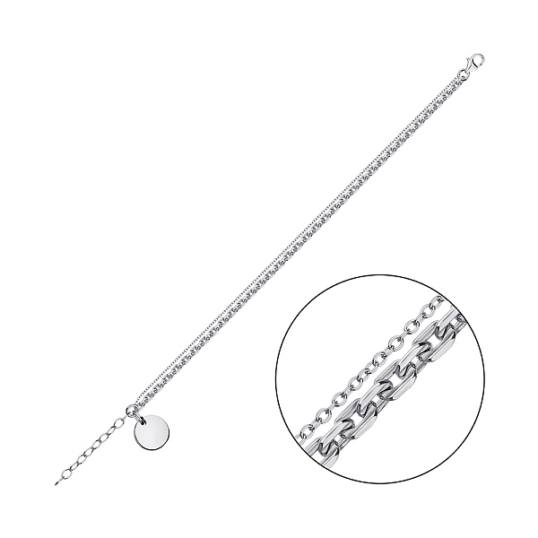 Серебряный браслет с подвеской (арт. 7509/3708) – изображение 1