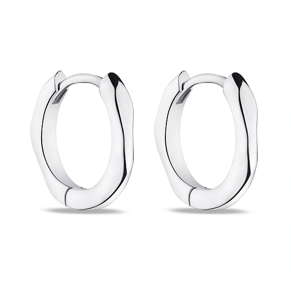 Сережки-кільця зі срібла без каменів (арт. 7502/9091/15) – зображення 1