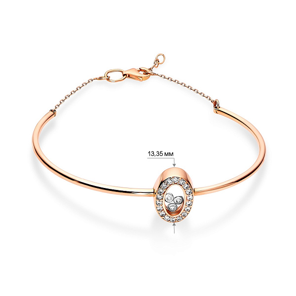 Браслет из красного золота с белыми фианитами (арт. 323726) – изображение 2