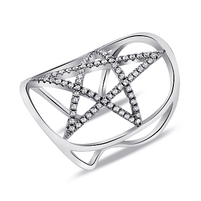 Серебряное кольцо Звезда с фианитами (арт. 05012461)