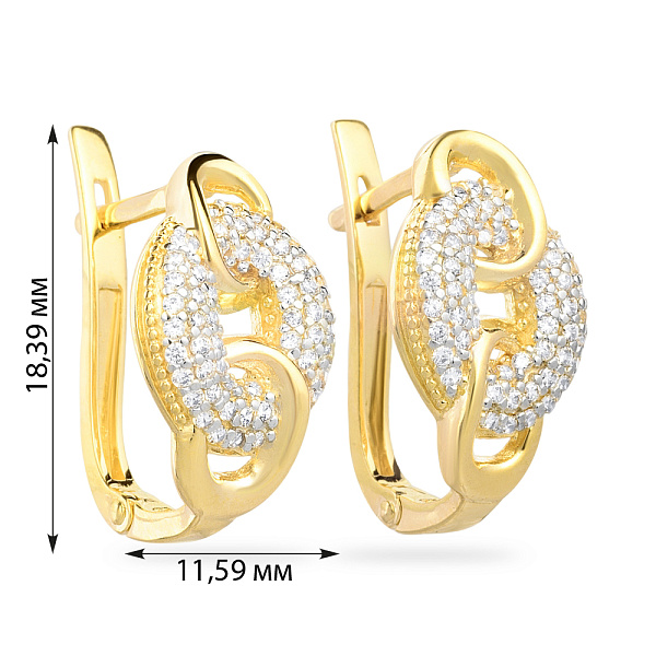 Золоті сережки в жовтому кольорі металу (арт. 110347ж) – зображення 2