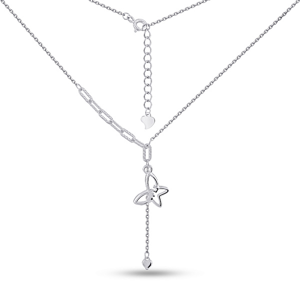 Серебряное колье Бабочка без камней (арт. 7507/2227) – изображение 2