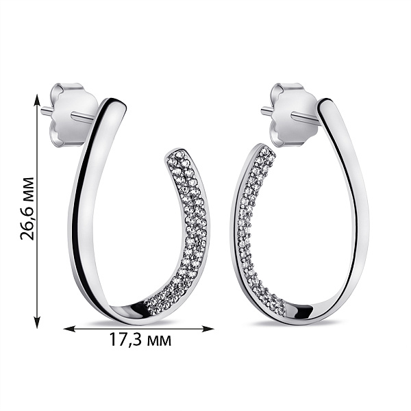 Серебряные серьги с фианитами (арт. 7518/7034) – изображение 2